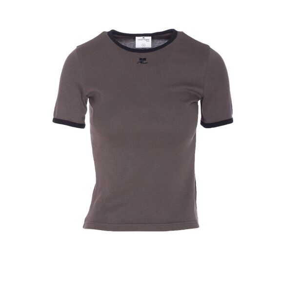 Courreges Women Signature Contrast Logo T-Shirt